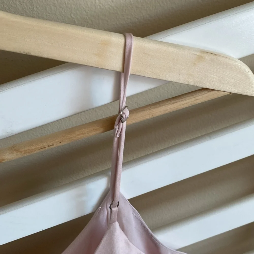 Rachel Roy Soft Pink Satin Accordion-Pleated Cami Midi Dress Size XS - Picture 6 of 16